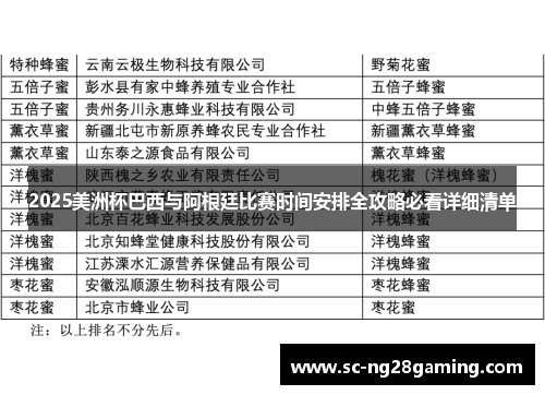 2025美洲杯巴西与阿根廷比赛时间安排全攻略必看详细清单